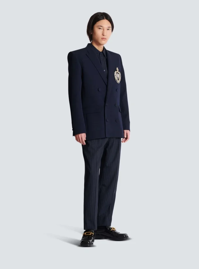 Wool blazer with crystal patch Wool blazer with crystal patch