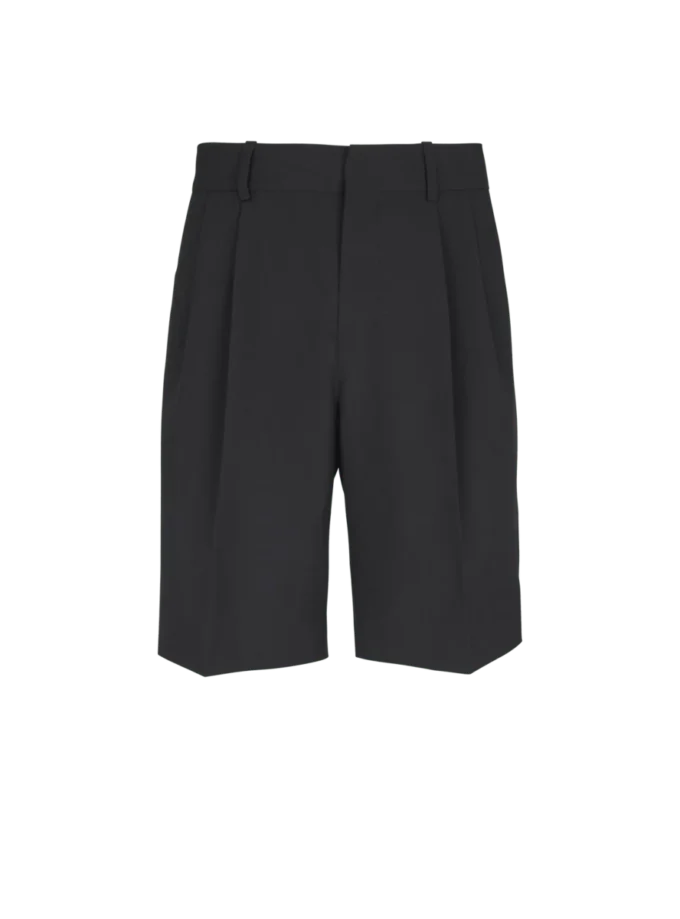 Wool darted Bermuda shorts