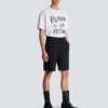 Wool darted Bermuda shorts
