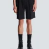 Wool darted Bermuda shorts