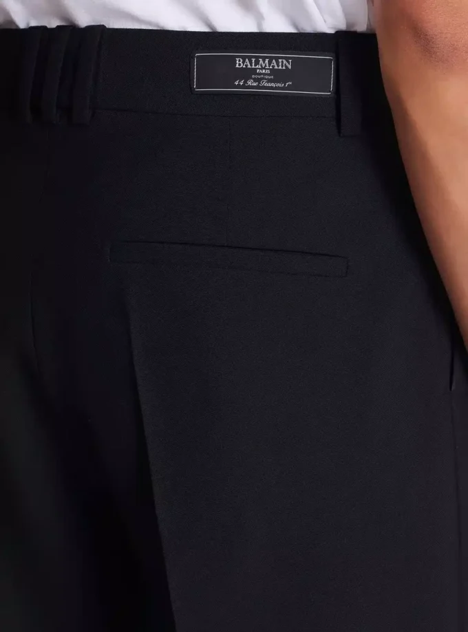 Wool darted Bermuda shorts