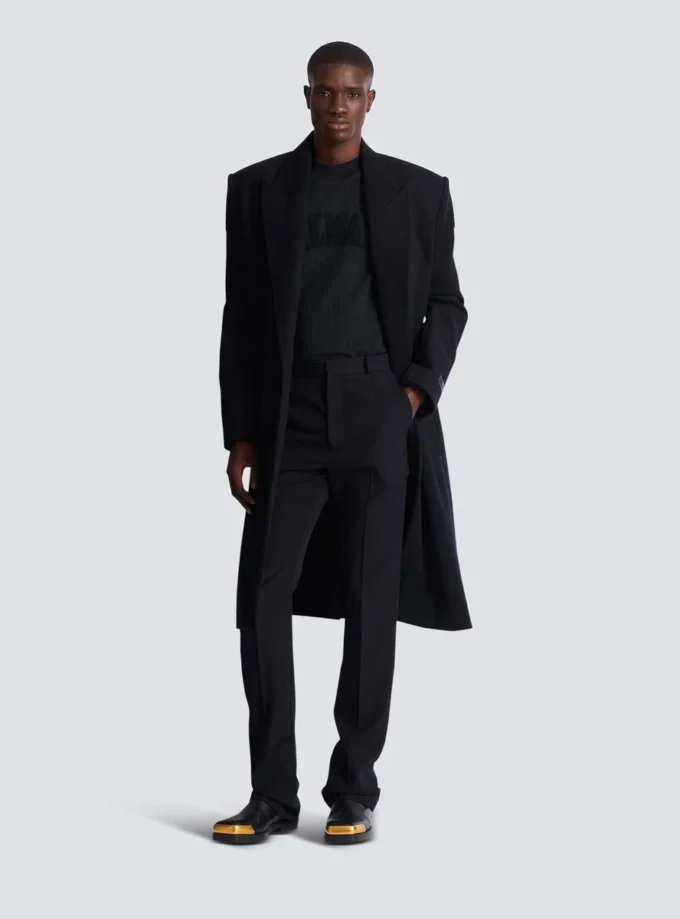 Wool darted trousers