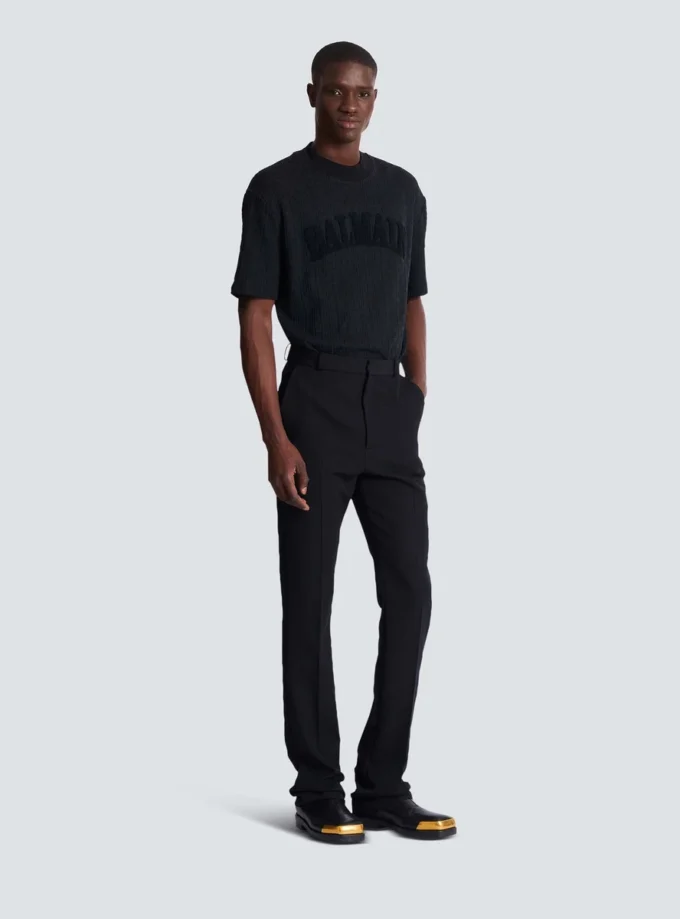 Wool darted trousers