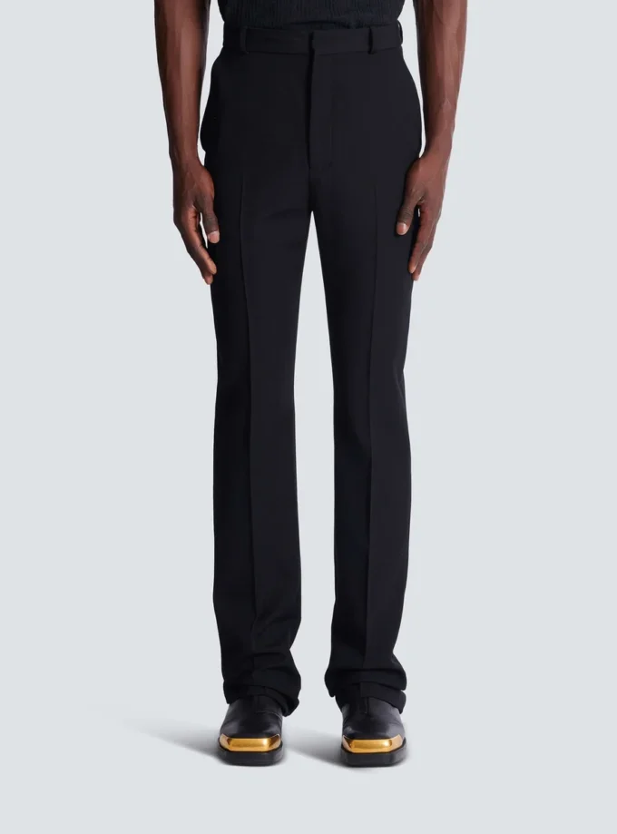 Wool darted trousers
