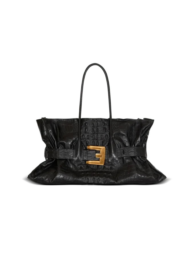 XL Anthem bag in embossed crocodile-print calfskin