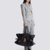 XL Anthem bag in embossed crocodile-print calfskin