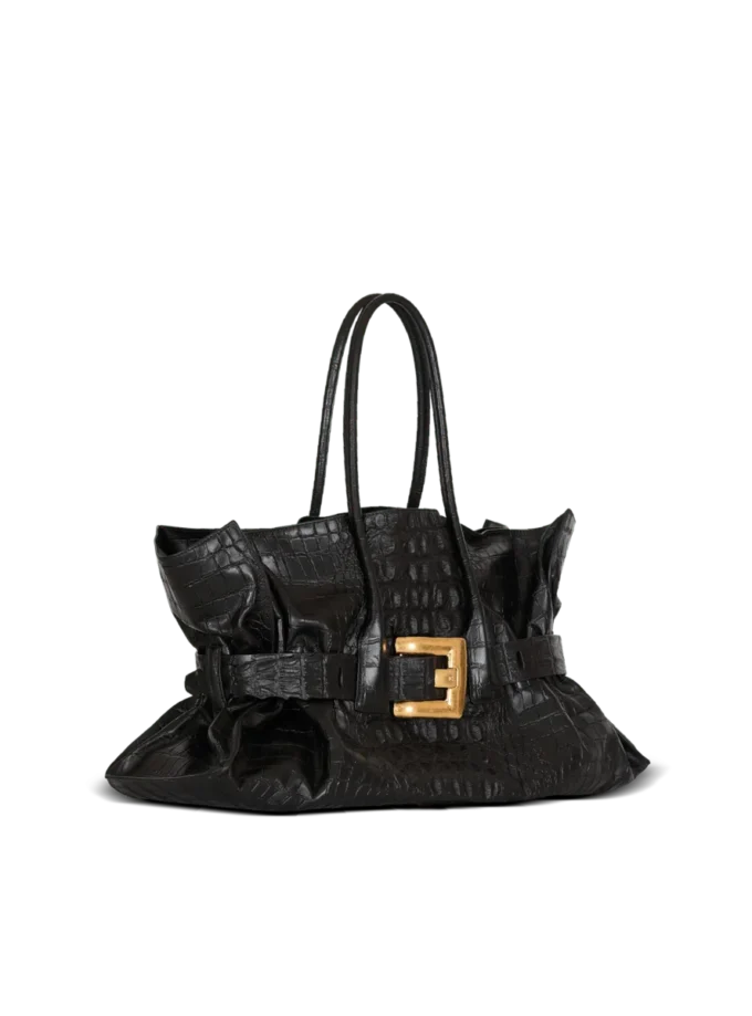 XL Anthem bag in embossed crocodile-print calfskin