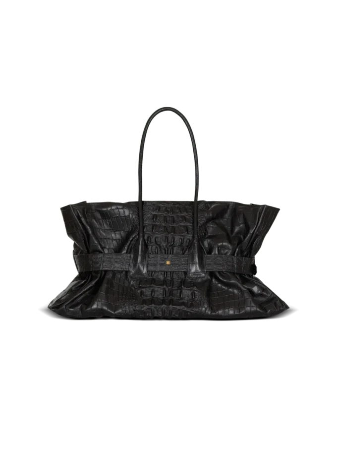 XL Anthem bag in embossed crocodile-print calfskin