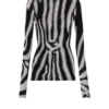 Zebra-print velvet bodycon top