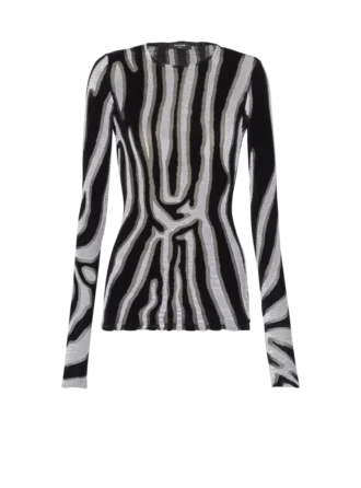 Zebra-print velvet bodycon top
