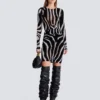 Zebra-print velvet pencil skirt