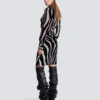 Zebra-print velvet pencil skirt
