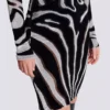 Zebra-print velvet pencil skirt