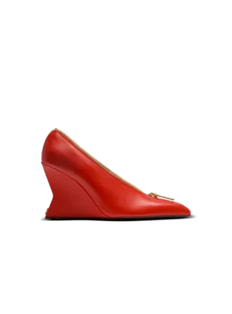Zip Wedge pumps in lambskin leather
