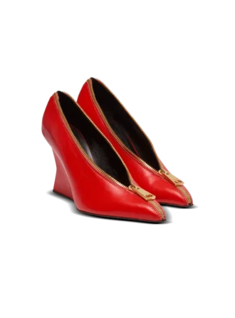 Zip Wedge pumps in lambskin leather