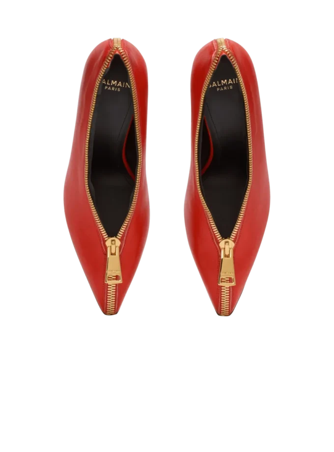 Zip Wedge pumps in lambskin leather