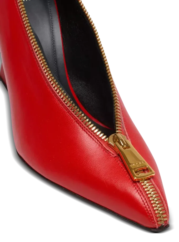 Zip Wedge pumps in lambskin leather