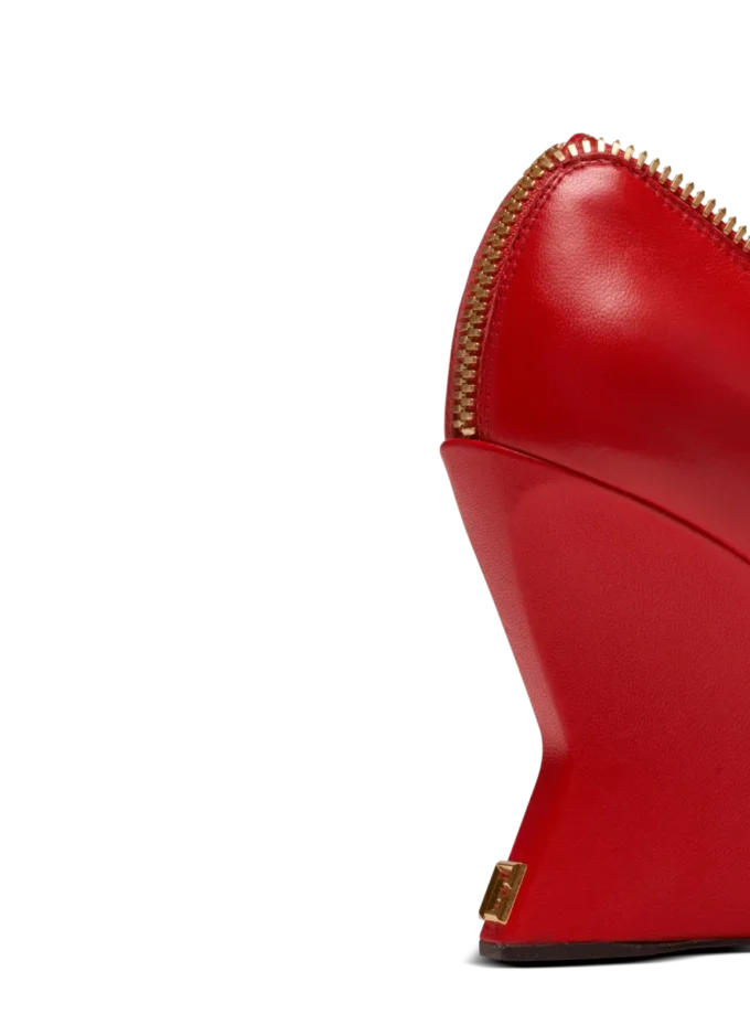 Zip Wedge pumps in lambskin leather