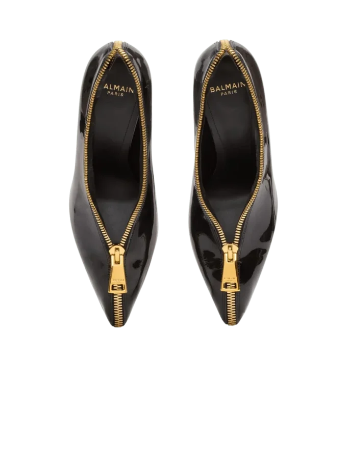 Zip Wedge pumps in patent leather