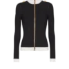 Zipped high-neck knit cardigan