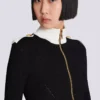 Zipped high-neck knit cardigan