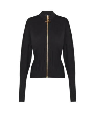 Zipped knit cardigan