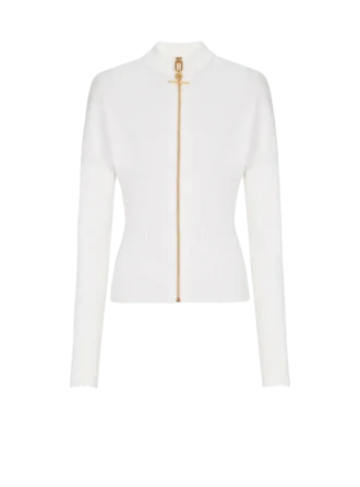 Zipped knit cardigan