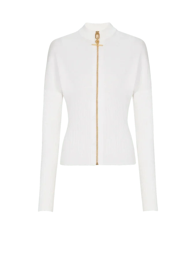 Zipped knit cardigan
