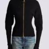 Zipped knit cardigan