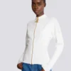Zipped knit cardigan