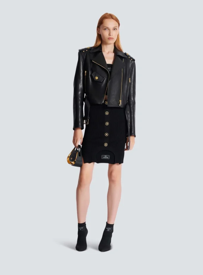 Zipped leather biker jacket Zipped leather biker jacket
