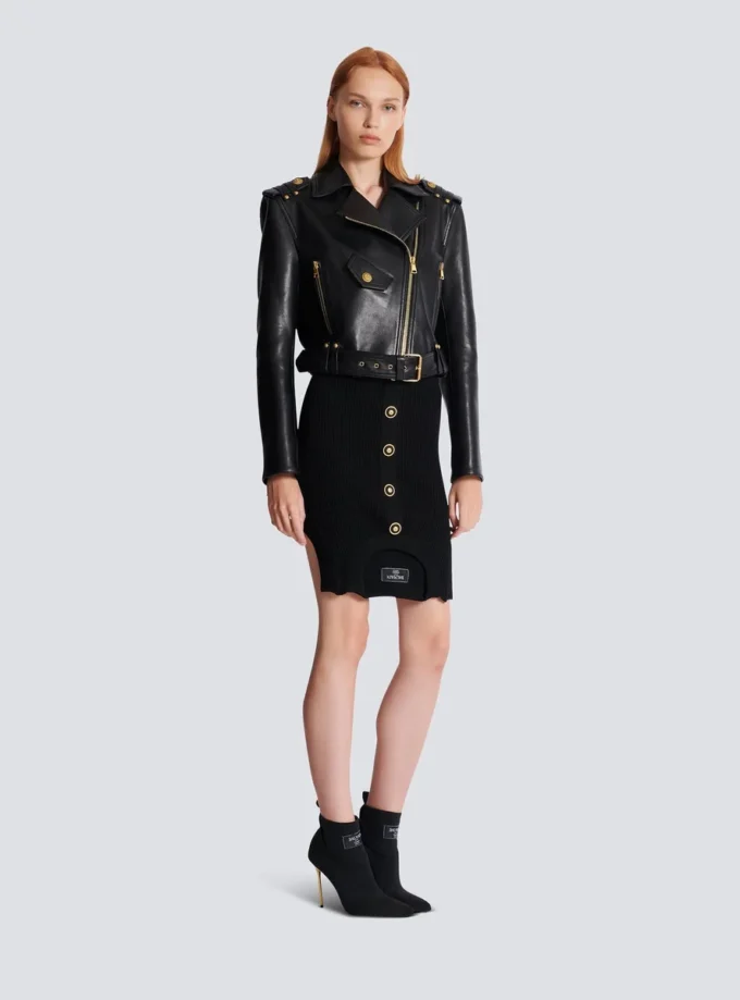 Zipped leather biker jacket Zipped leather biker jacket