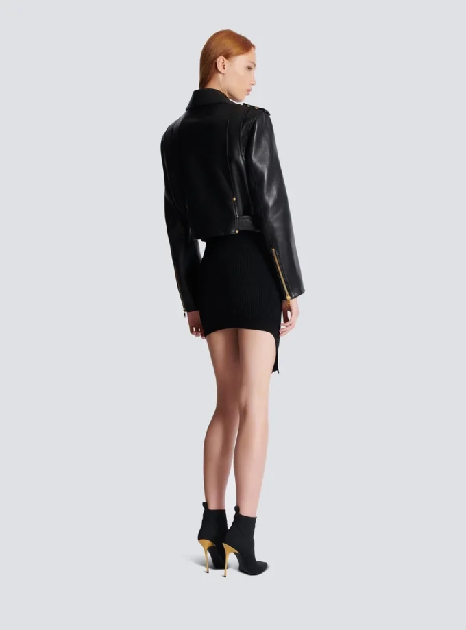 Zipped leather biker jacket Zipped leather biker jacket