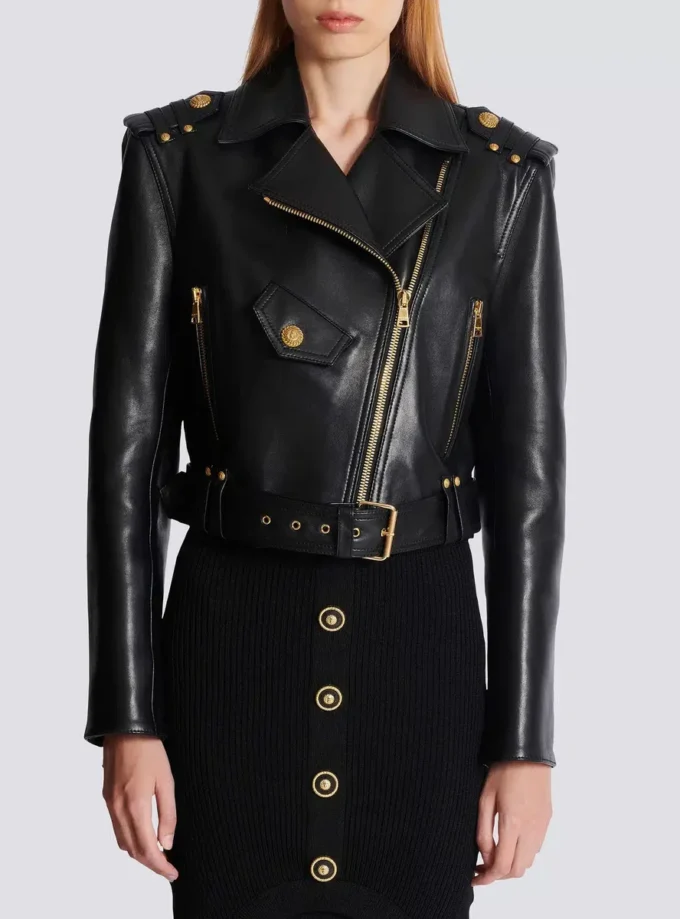Zipped leather biker jacket Zipped leather biker jacket