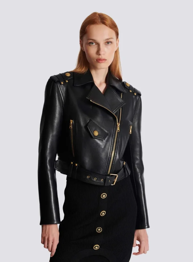 Zipped leather biker jacket Zipped leather biker jacket