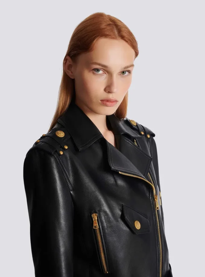 Zipped leather biker jacket Zipped leather biker jacket