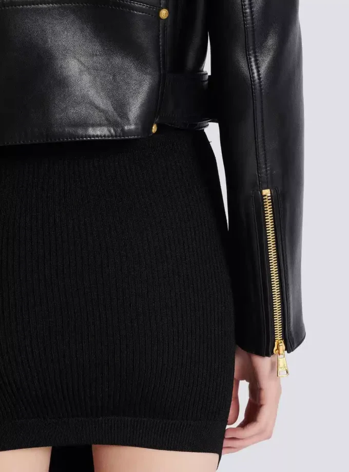 Zipped leather biker jacket Zipped leather biker jacket