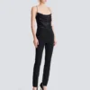 Zipped slim-fit grain de poudre trousers