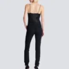Zipped slim-fit grain de poudre trousers
