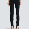 Zipped slim-fit grain de poudre trousers