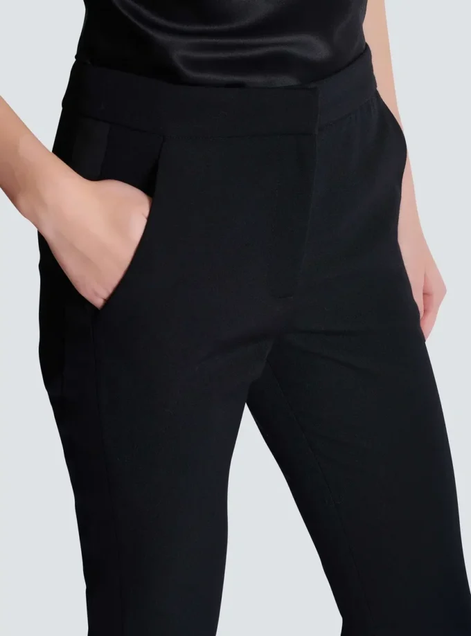 Zipped slim-fit grain de poudre trousers